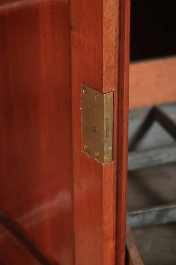 Antique English Victorian Four Door Flame Mahogany Sideboard Chiffonier Server (Circa 1860)