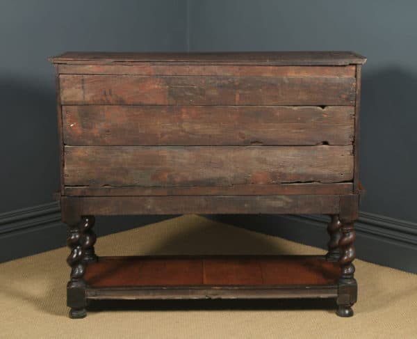Antique English 17th Century Oak Inlaid Cupboard / Cabinet on Stand (Circa 1675)