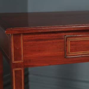 Antique English Regency Mahogany Inlaid Side Occasional Lamp Table by Druce & Co. (Circa 1820)