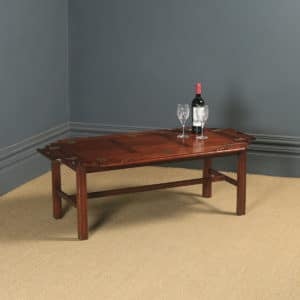 English Georgian Style Mahogany Butlers Drinks Tray Stand / Coffee Table (Circa 1980)