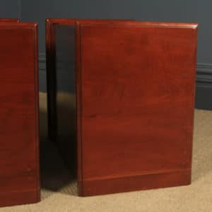 Antique English Pair of Victorian Mahogany Bedside Tables / Chests / Nightstands (Circa 1900)