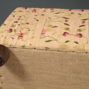 Antique English Edwardian Mahogany Upholstered Ottoman / Seat / Trunk / Chest (Circa 1910)