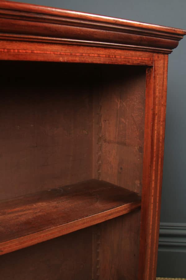 Antique English Edwardian Georgian Style Mahogany Open 2ft 8” Bookcase (Circa 1910)