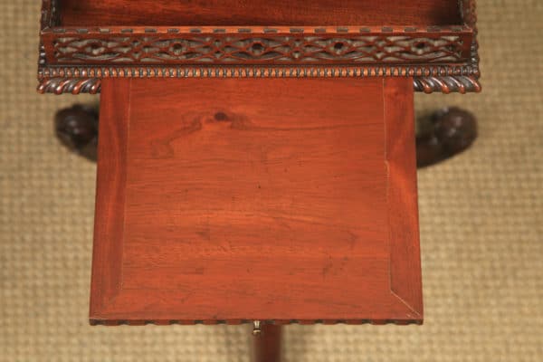 English Chippendale Style Mahogany Silver / Occasional / Lamp Pedestal Table by Gostins of Liverpool (Circa 1970)