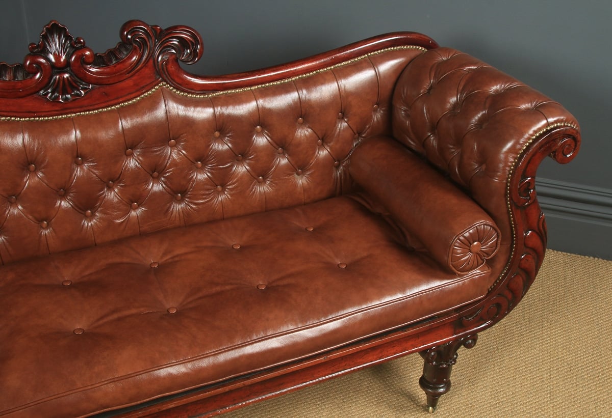 Antique Leather Sofa Mahogany Yola