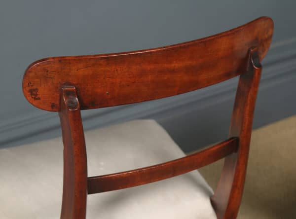 Antique English Georgian Pair Two Mahogany Dining / Office / Desk Chairs (Circa 1830)