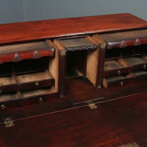Antique English 18th Century Georgian Flame Mahogany Office Bureau Desk (Circa 1780)