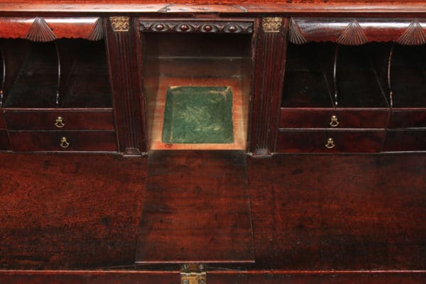 Antique English 18th Century Georgian Flame Mahogany Office Bureau Desk (Circa 1780)