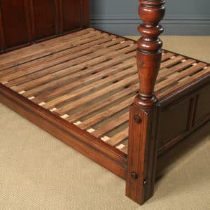 Antique 5ft English 18th Century Style Victorian King Size Oak Four Poster Bed (Circa 1880)
