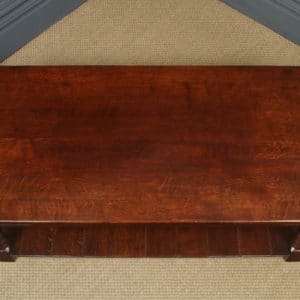 English Ipswich 18th Century Style Oak Rectangular Coffee Pot Board Table (Circa 1980)