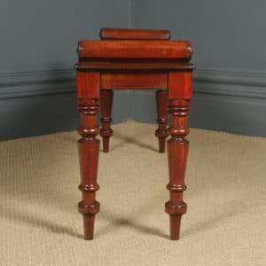 Antique English Victorian Mahogany Window Seat / Hall / Bench / Stool (Circa 1850)