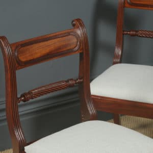 Antique English Georgian Set of Four 4 Mahogany Bar Back Dining Chairs (Circa 1825)