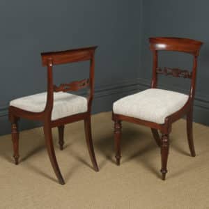 Antique English William IV Set of Six 6 Mahogany Bar Back Dining Chairs (Circa 1830)