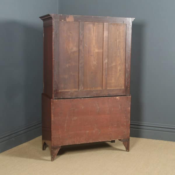 Antique English Georgian Regency Flame Mahogany Linen Press Chest Wardrobe Armoire Cupboard (Circa 1830)
