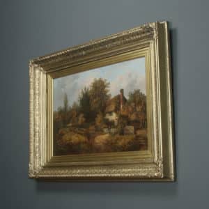 Antique English Victorian Landscape Oil Painting Picture by William R. Stone (Circa 1880)