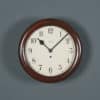 Antique 14½" Mahogany Smiths Railway Station / School Round Dial Wall Clock (Time Piece)