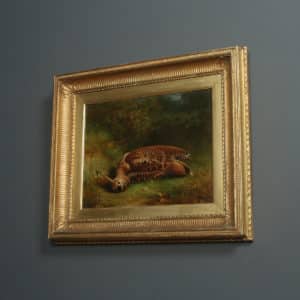 Antique English Victorian Oil Game Painting Picture of a Woodcock Bird by Abel Hold (Circa 1868)