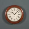 Antique 16" Mahogany Anglo Swiss Railway Station / School Round Dial Wall Clock (Timepiece)