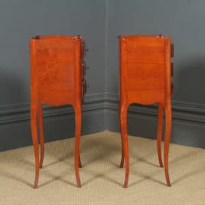 Vintage Pair of French Louis XVI Style Walnut Bedside Tables / Cabinets (Circa 1960)