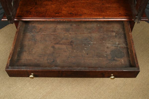 Antique English Georgian Oak Kitchen Cupboard / Cabinet & Side Table (Circa 1720)