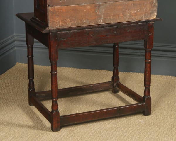 Antique English Georgian Oak Kitchen Cupboard / Cabinet & Side Table (Circa 1720)