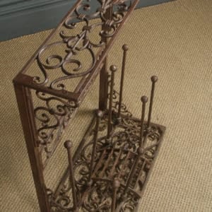 Vintage English Victorian Style Cast Iron Welly Riding Walking Boot Shoe Rack Stand & Scraper (Circa 1960)
