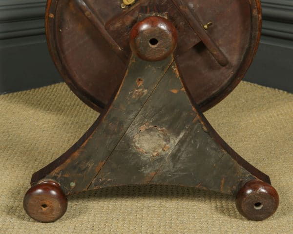 Antique English William IV Rosewood Occasional Round Wine Lamp Tripod Table (Circa 1830)
