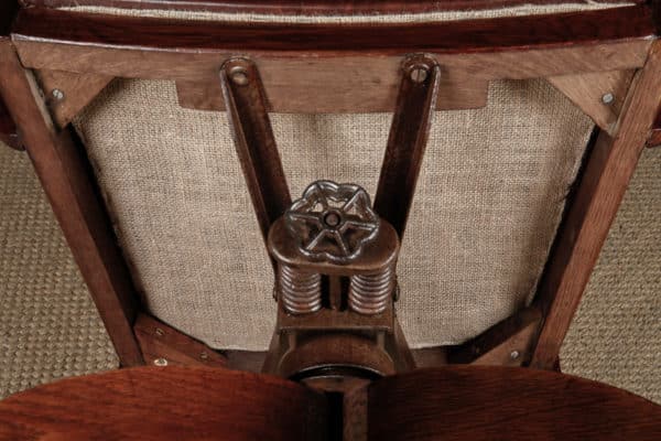 Antique English Art Deco Oak & Leather Revolving Office Desk Arm Chair / Armchair (Circa 1935) - Photo 19