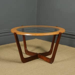 Vintage Teak & Glass Victor Wilkins G Plan Astro Round Circular Coffee Table (Circa 1965)