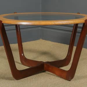 Vintage Teak & Glass Victor Wilkins G Plan Astro Round Circular Coffee Table (Circa 1965)