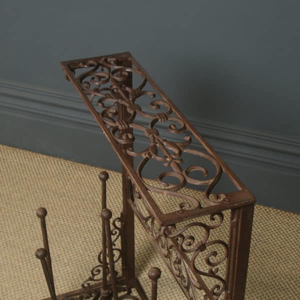 Vintage English Victorian Style Cast Iron Welly Riding Walking Boot Shoe Rack Stand & Scraper (Circa 1960)
