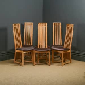 Danish Set of 6 Six High-Back Beech Actona Kitchen Dining Chairs (Circa 1990)