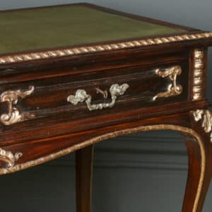 Antique French 19th Century Louis XV Gilt & Leather Bureau Plat Desk / Writing Table (Circa 1880)