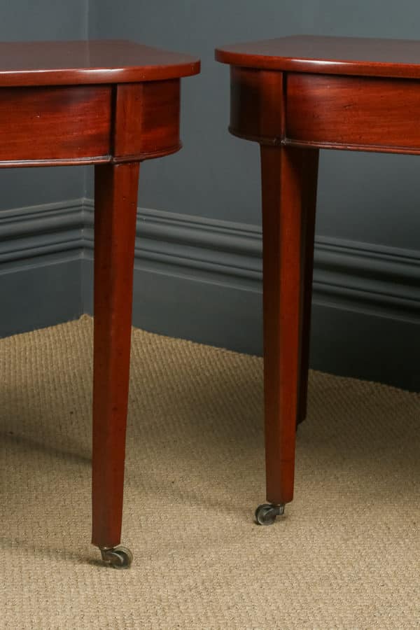 Antique English Pair of Georgian Mahogany Console Side Hall Occasional Tables (Circa 1800)