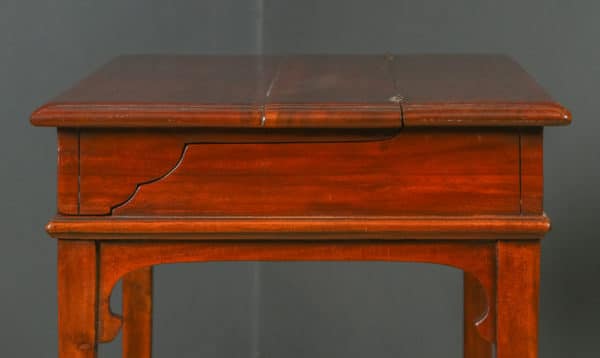 Antique English Edwardian Art Nouveau Metamorphic Mahogany & Leather Writing Table / Desk (Circa 1905)