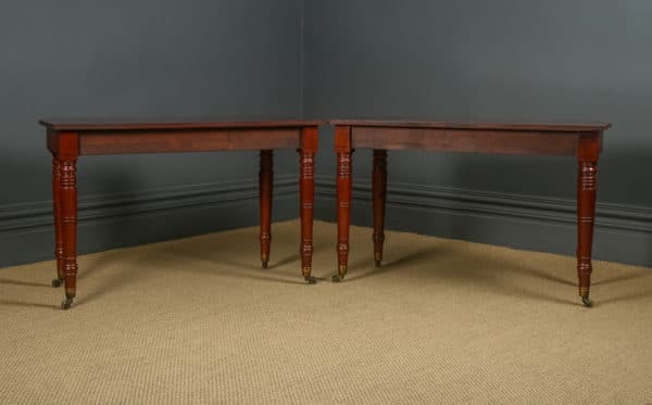 Antique English Pair of Georgian Regency Mahogany Console Side Hall Occasional Tables (Circa 1825)