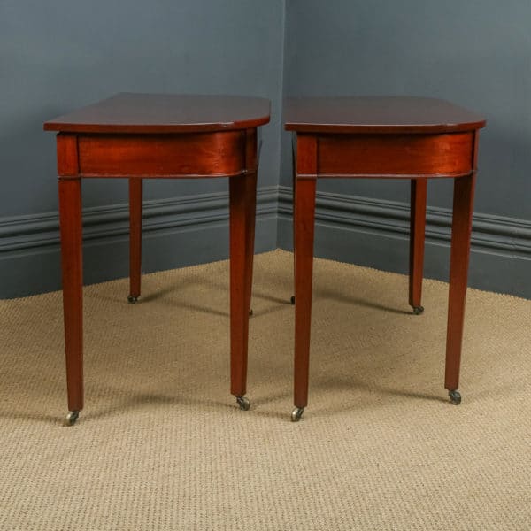 Antique English Pair of Georgian Mahogany Console Side Hall Occasional Tables (Circa 1800)