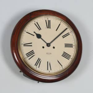 Antique 15" Mahogany Smiths Enfield Railway Station / School Wall Clock (Chiming)