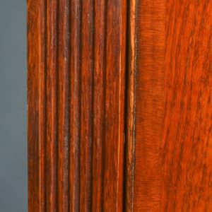 English Georgian Style Oak Bow Front Wall Corner Cupboard Cabinet (Circa 1980)