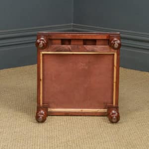 Antique English Victorian Mahogany & Leather Dressing / Window / Tidy / Box Stool (Circa 1840)