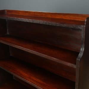 Antique Anglo-Indian Regency Style Teak Waterfall Pair of Open Bookcases (Circa 1930)