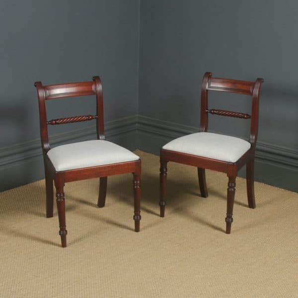 Antique English Georgian Regency Pair of Mahogany Bar Back Dining Chairs (Circa 1825) - Photo 5
