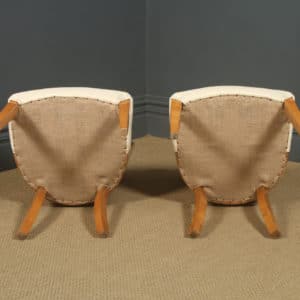 Antique English Art Deco Pair of Epstein Satinwood & Leather Cloud Shape Dining Chairs (Circa 1935) - Photo 21