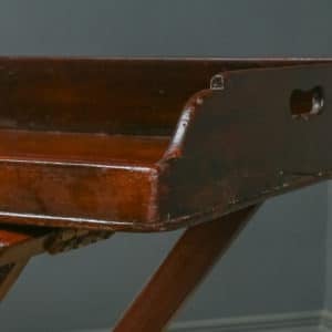 Antique English Georgian Mahogany Butlers Drinks Tray Table & Stand (Circa 1820)