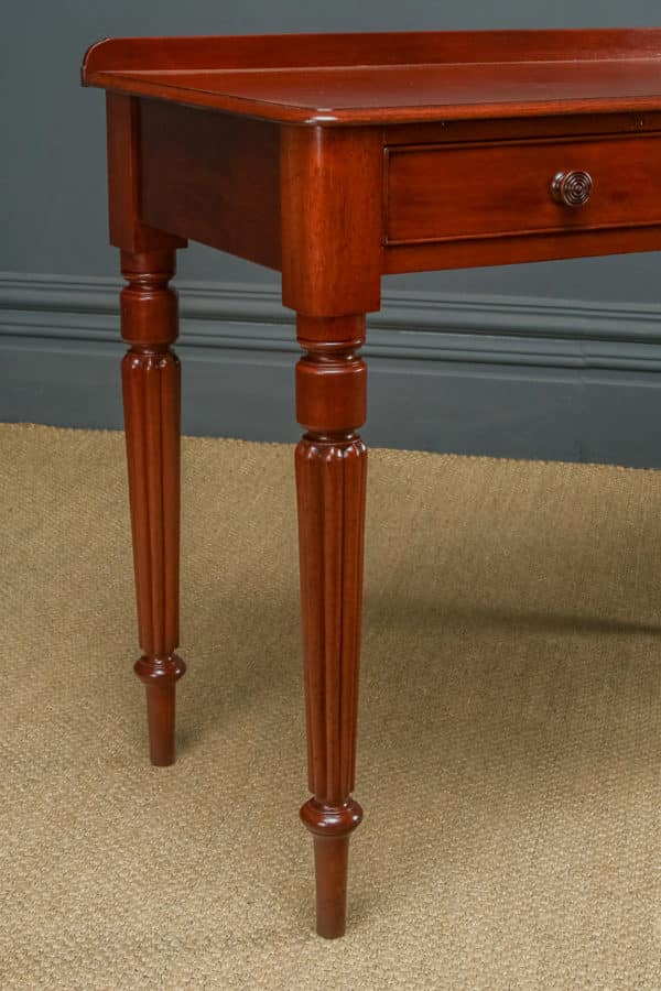 Antique English Victorian Mahogany Writing / Side / Console / Occasional Table with Drawers (Circa 1840)