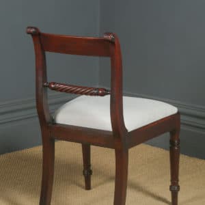 Antique English Georgian Regency Pair of Mahogany Bar Back Dining Chairs (Circa 1825) - Photo 12