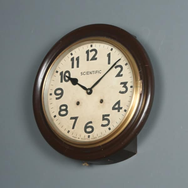 Antique 16" Scientific Railway Station / School Round Dial Wall Clock (Timepiece)