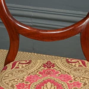 Antique English Victorian Pair of Mahogany Balloon Back Dining / Occasional / Office Desk Chairs (Circa 1860)