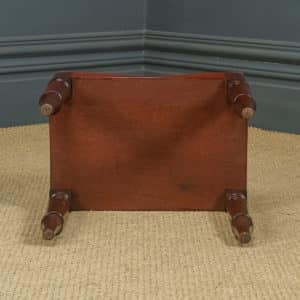 Antique English Georgian Mahogany & Upholstered Dressing / Piano / Window / Tidy Box Stool (Circa 1820)