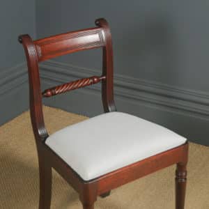Antique English Georgian Regency Pair of Mahogany Bar Back Dining Chairs (Circa 1825) - Photo 8
